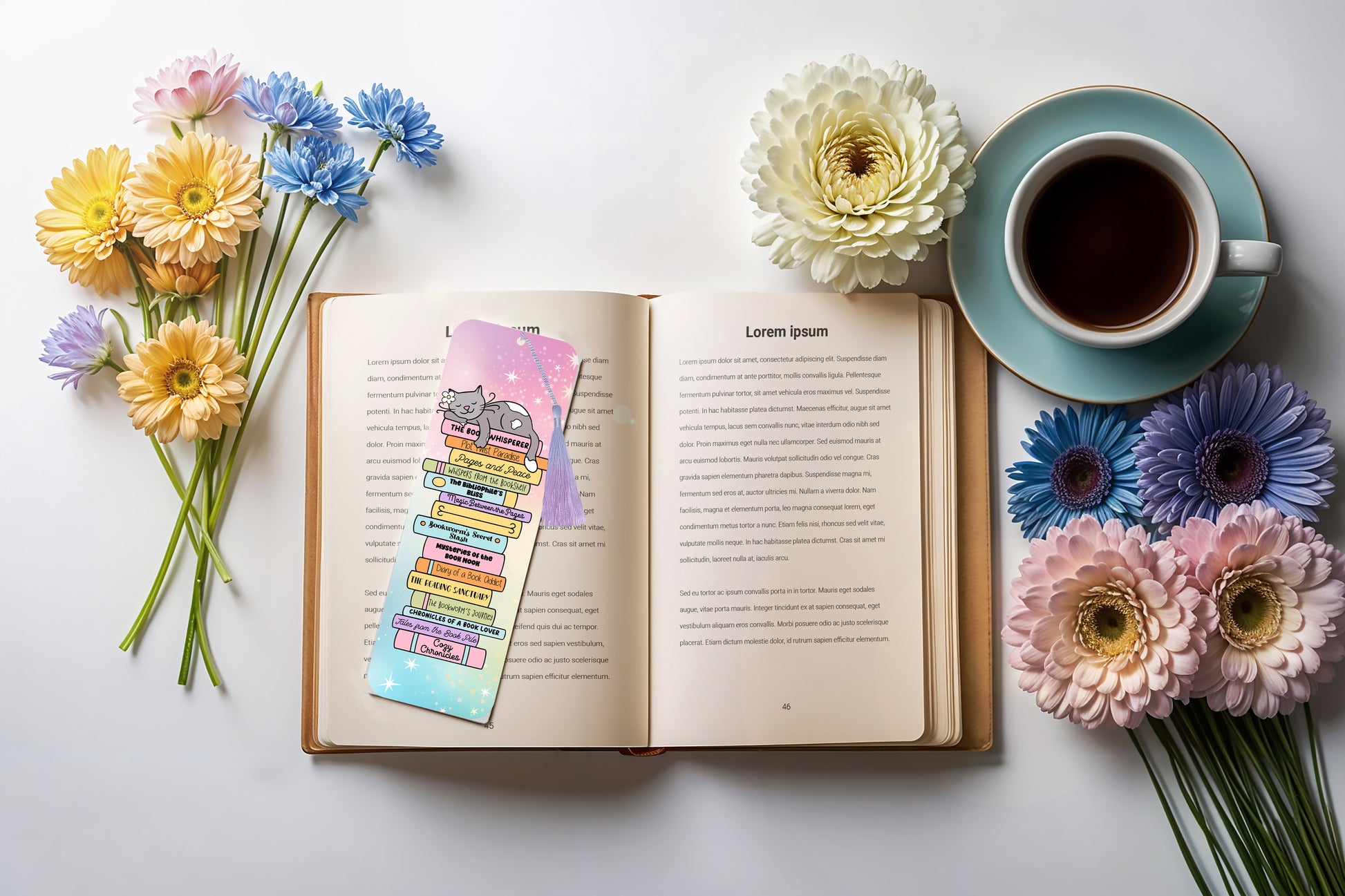cats and books bookmark