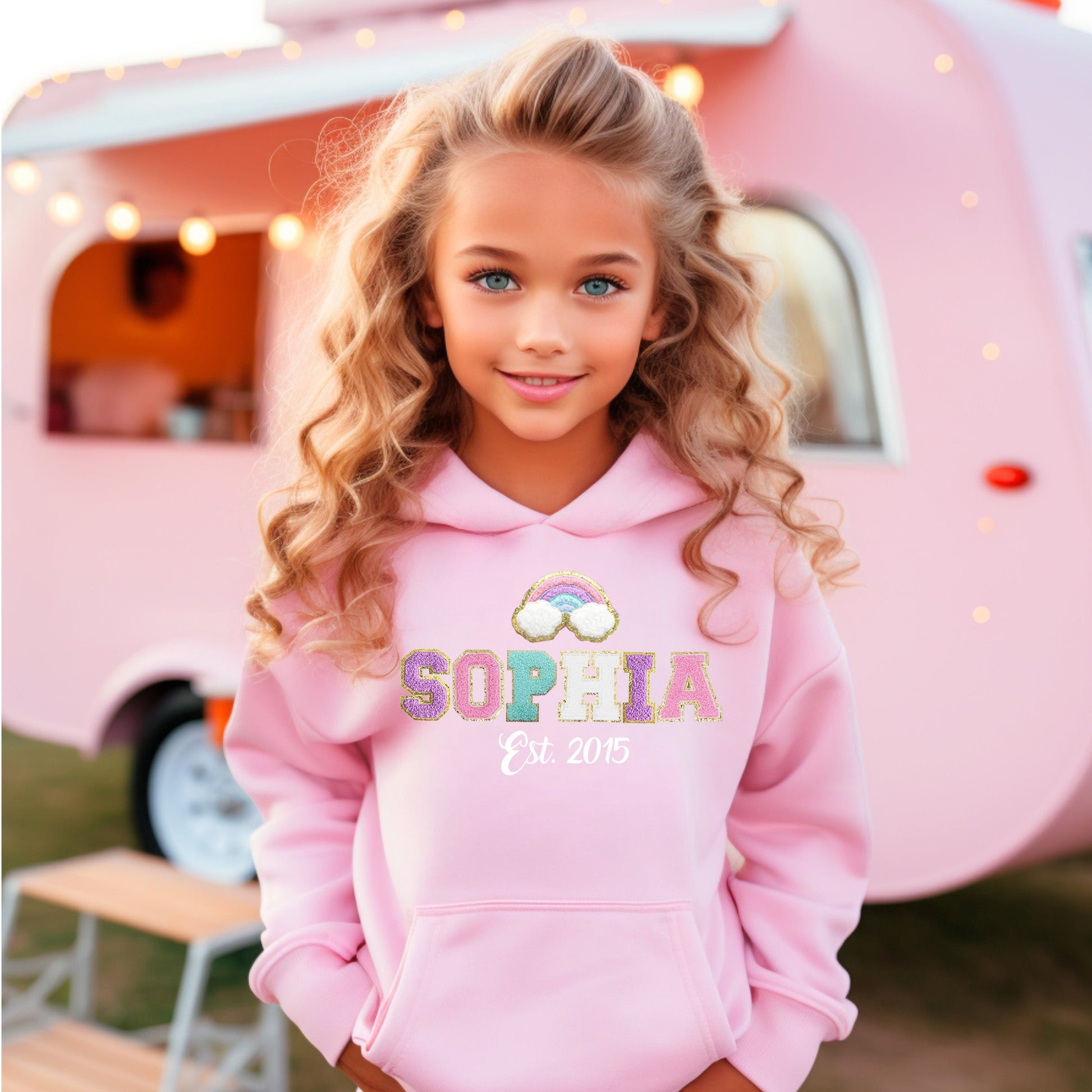 Girls Custom Patches Hoodie - Main Image