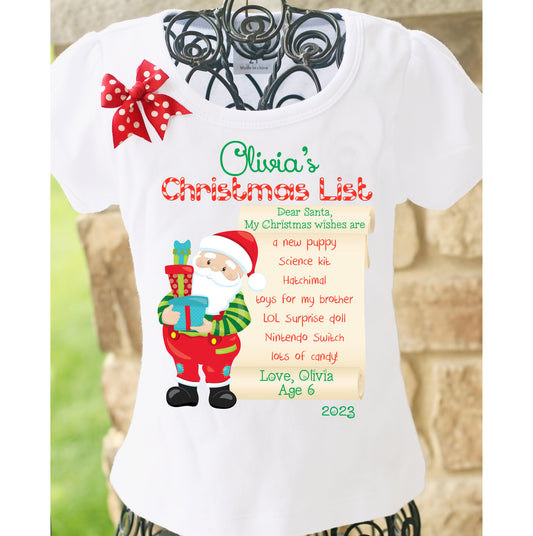 Girls Christmas List Shirt