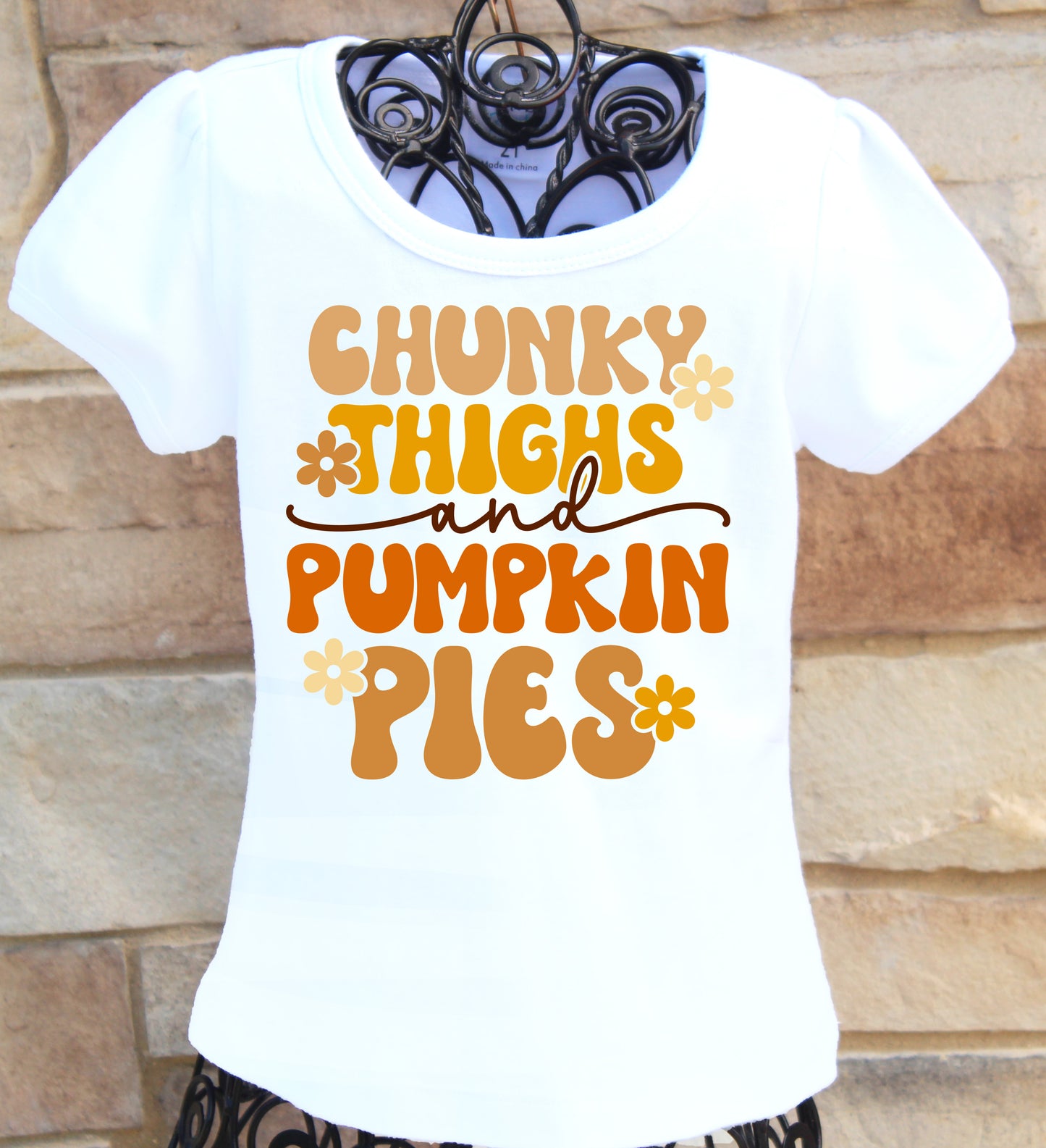 chunky thighs and pumpkin pies thanksgiving shirt