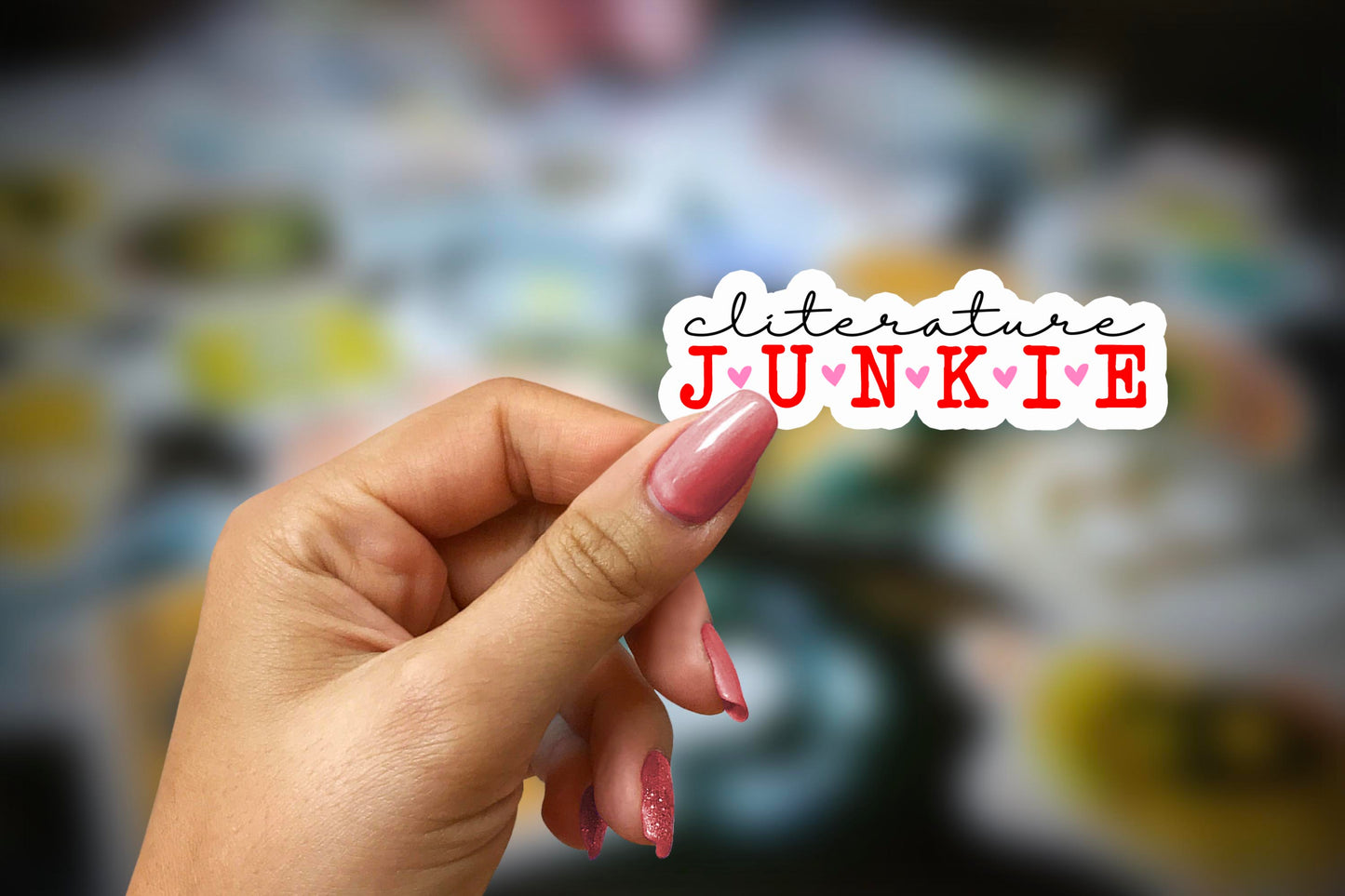 cliterature junkie sticker