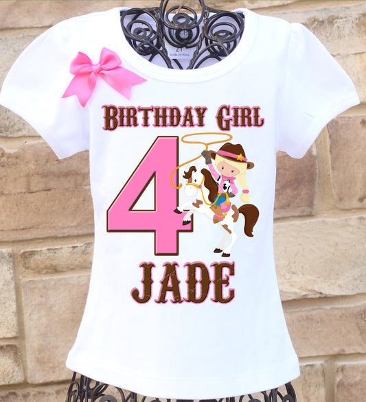 Blonde Cowgirl birthday shirt