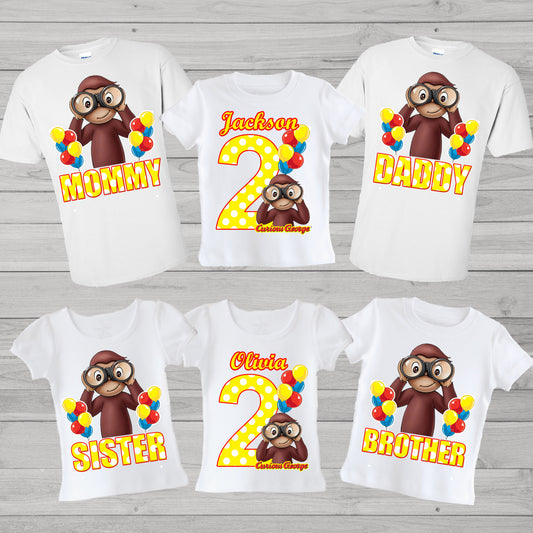 Curious George Family Birthday Shirts