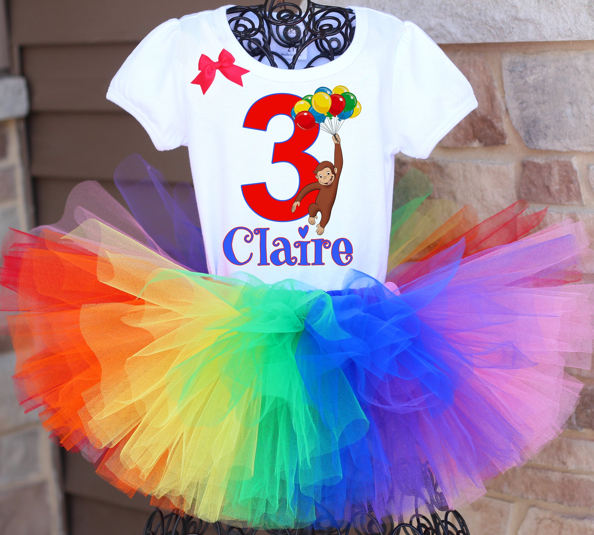 Curious George birthday tutu outfit