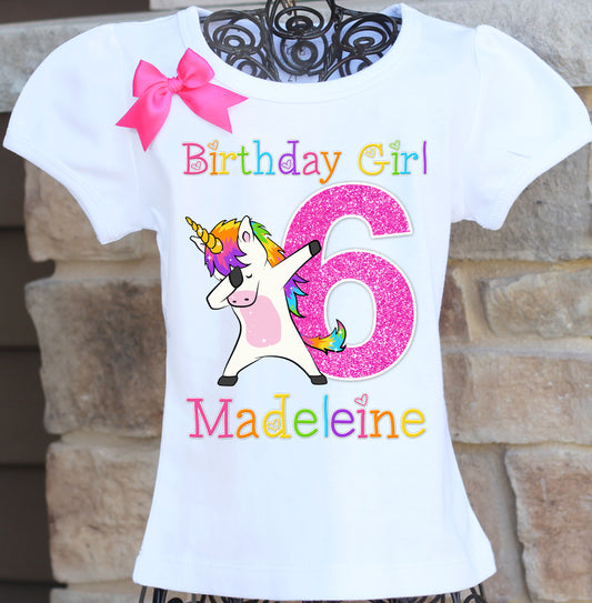 Dabbing Unicorn Birthday Shirt