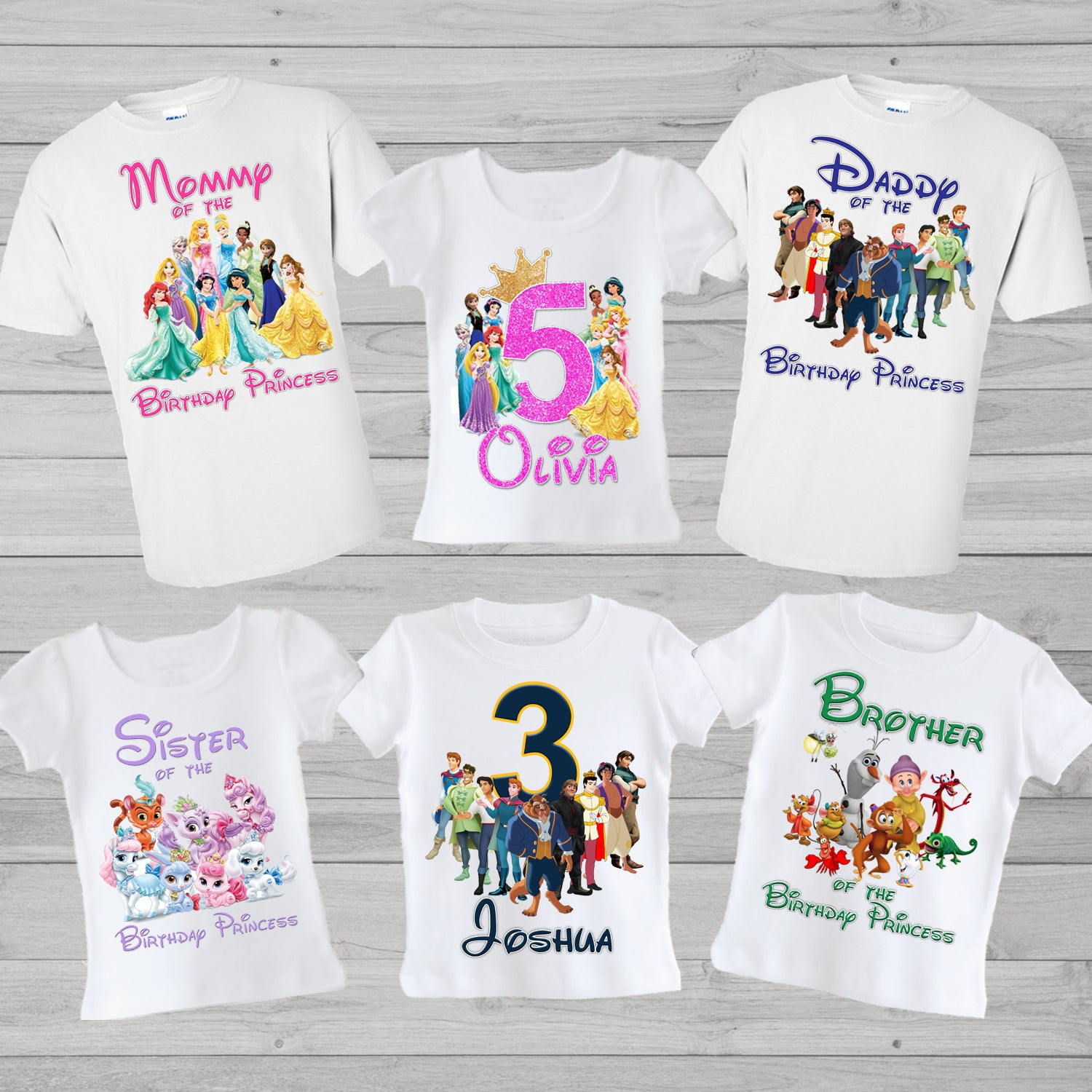 Disney Princess Family Birthday Shirts