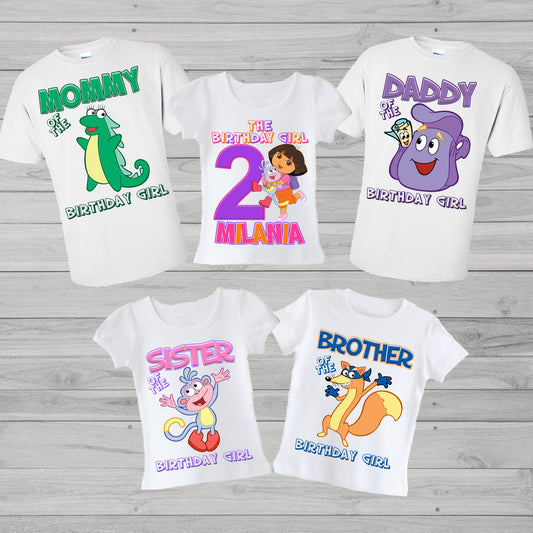 Dora Family Birthday Shirts