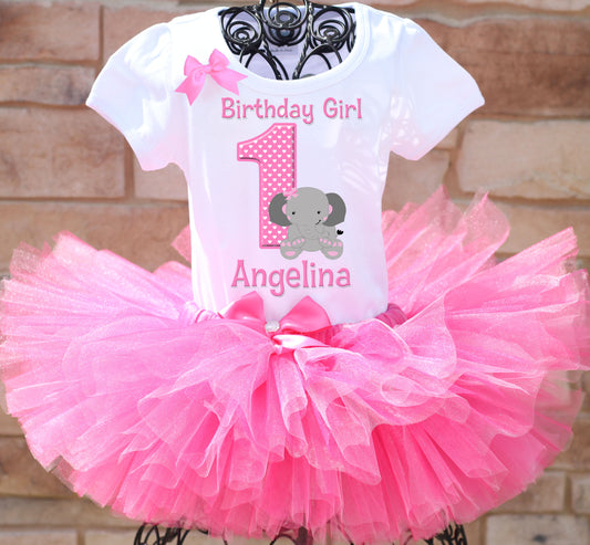 Elephant first birthday tutu outfit