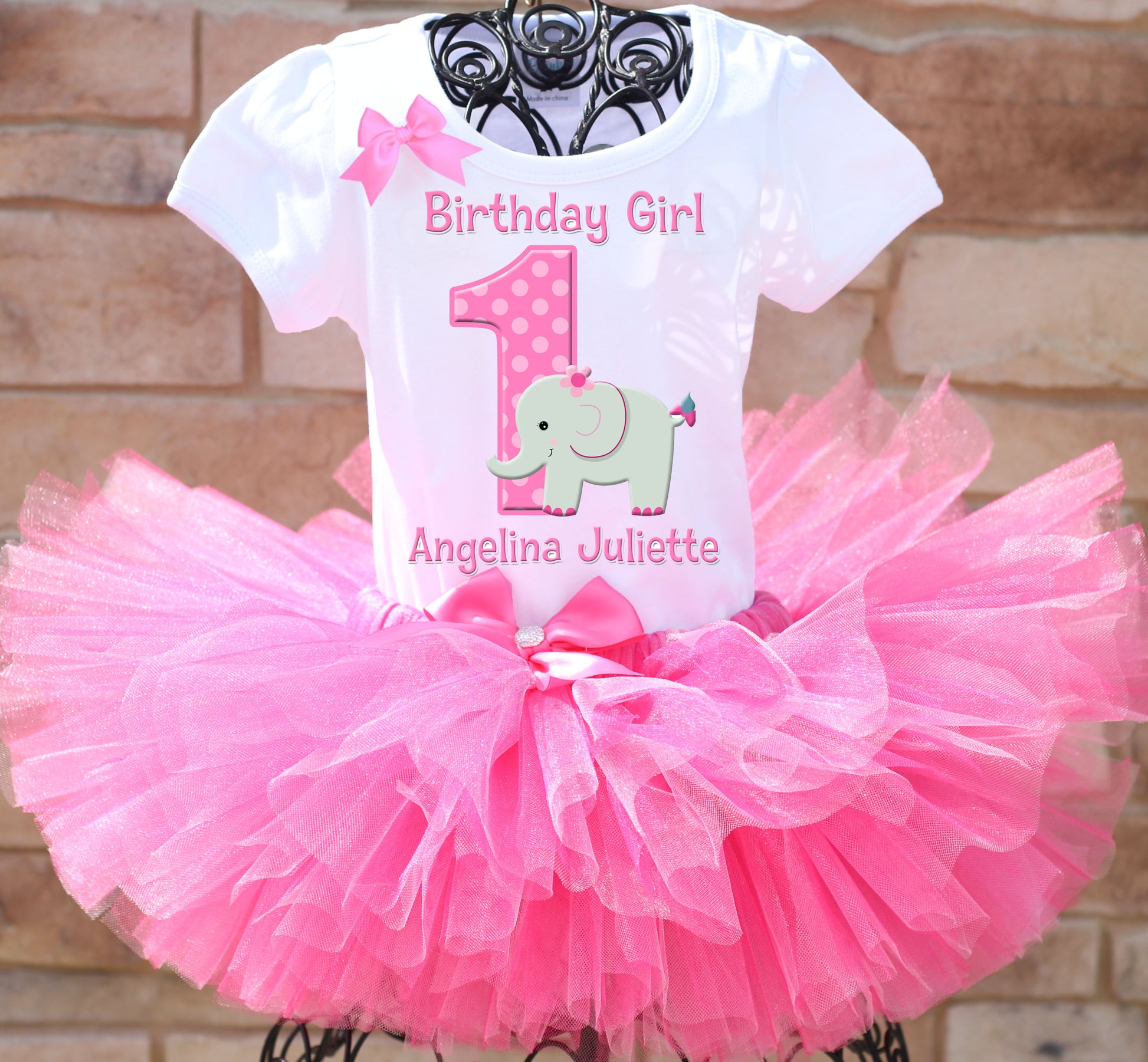 Elephant first birthday tutu outfit