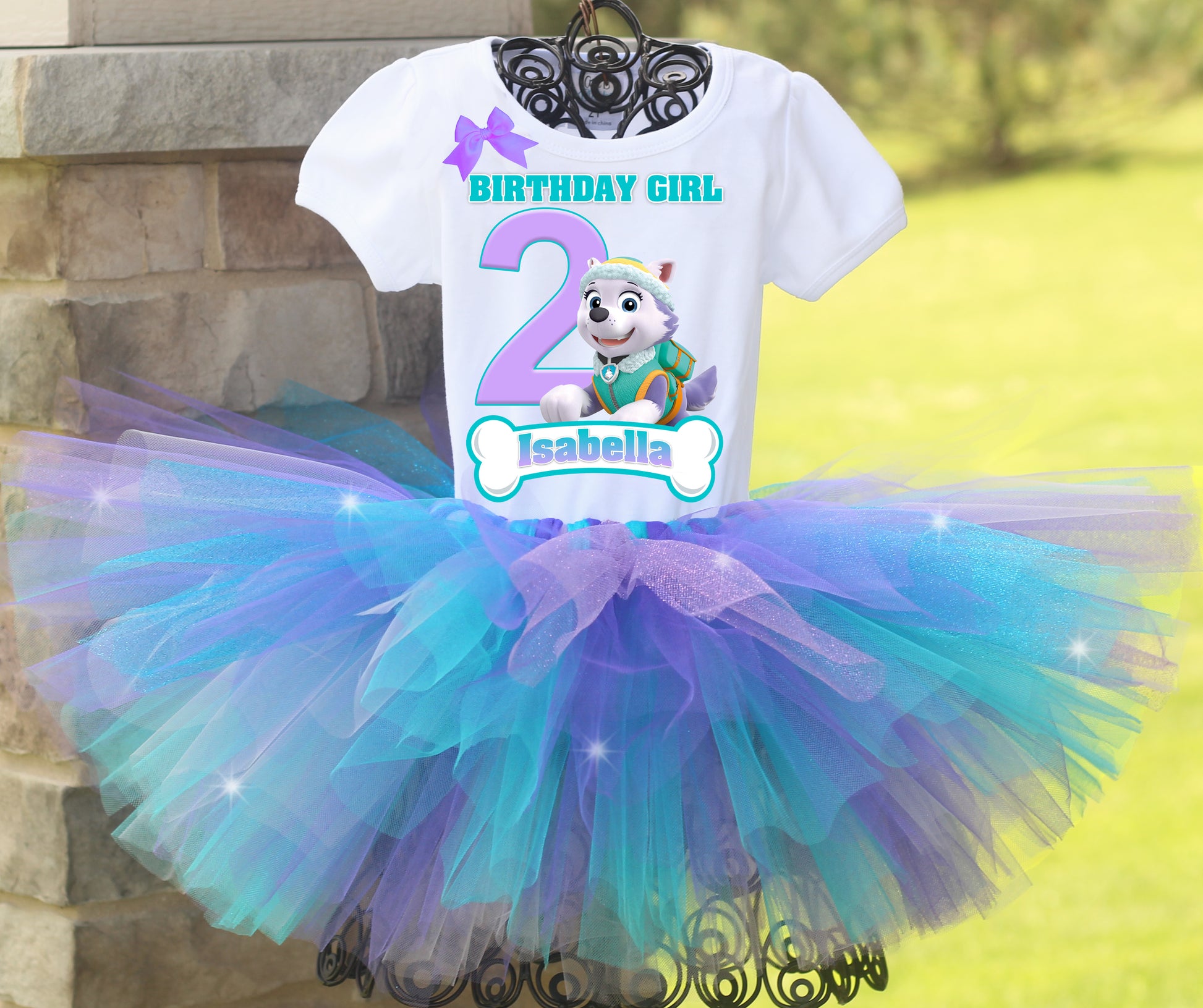 Bluey Family Tutu Party Dress w/ color Rainbow Tutu Outfit Birthday