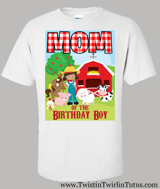 Farm Birthday mom shirt