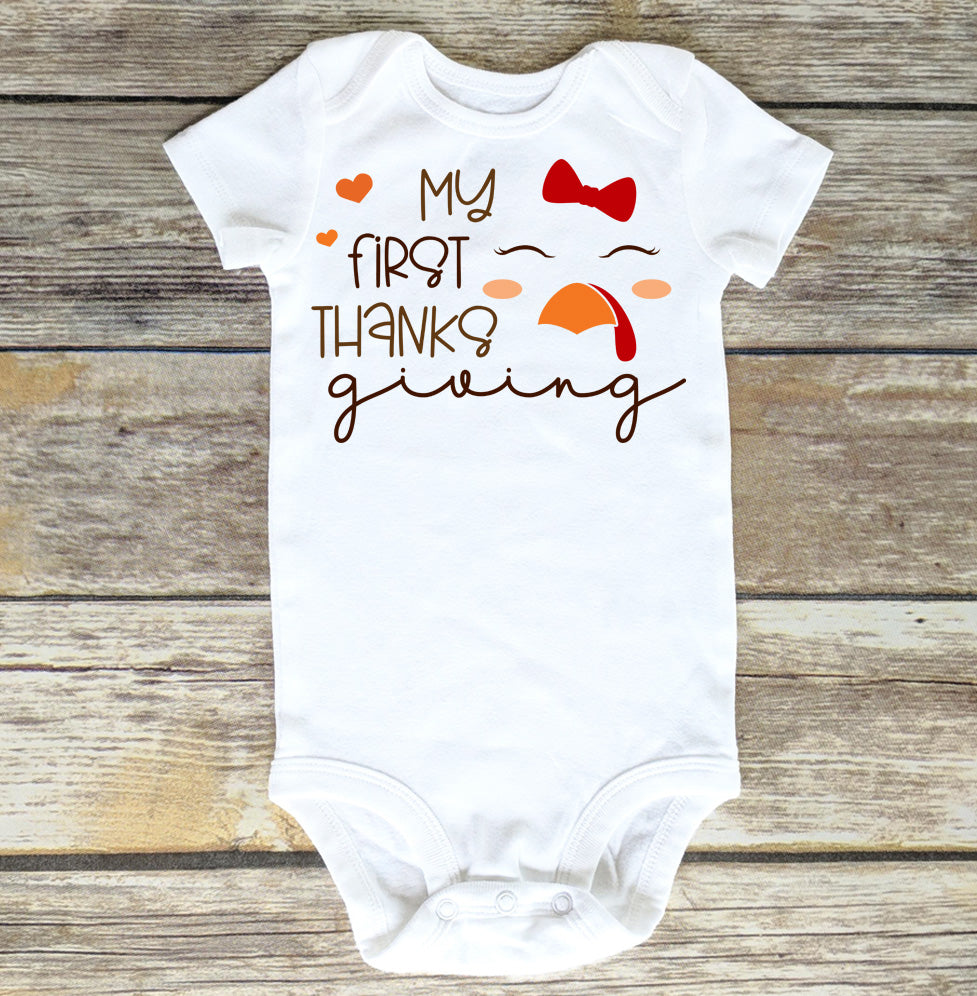Baby's First Thanksgiving Outfit 6M Carter's onesie / Long Sleeve