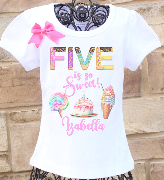 Five is So Sweet Birthday Shirt