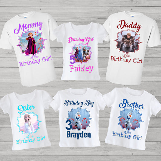 Frozen 2 family birthday shirts