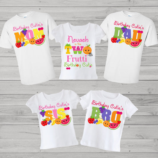 Fruit family birthday shirts