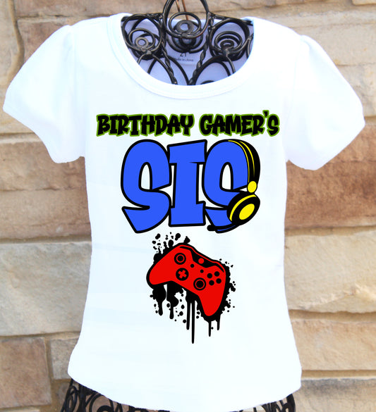 birthday gamer sister shirt