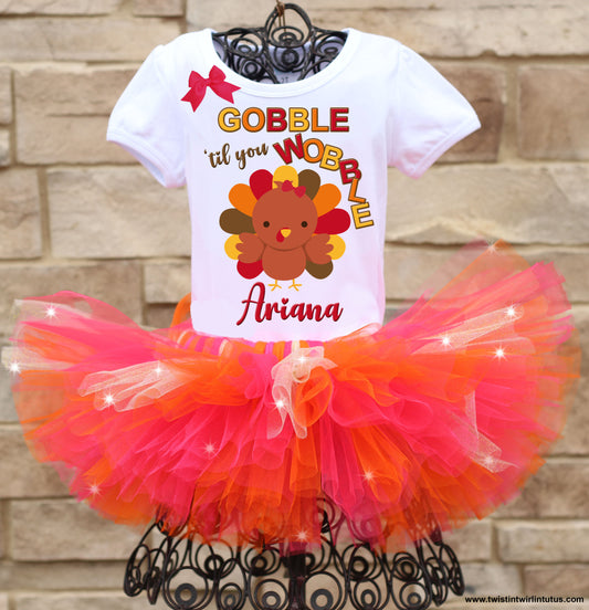 Thanksgiving tutu outfit gobble til you wobble