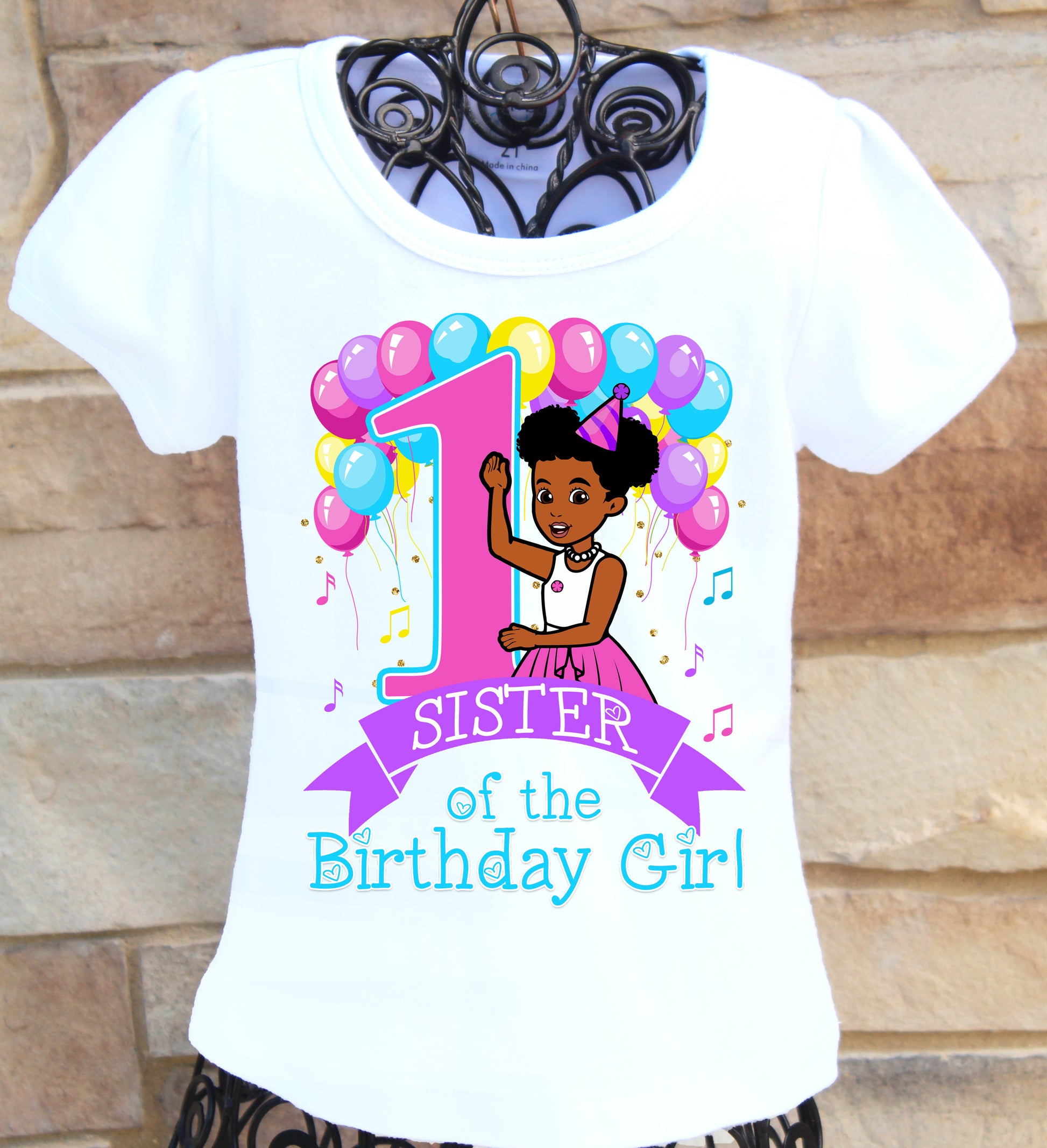 Gracies Corner Sister of the birthday girl shirt