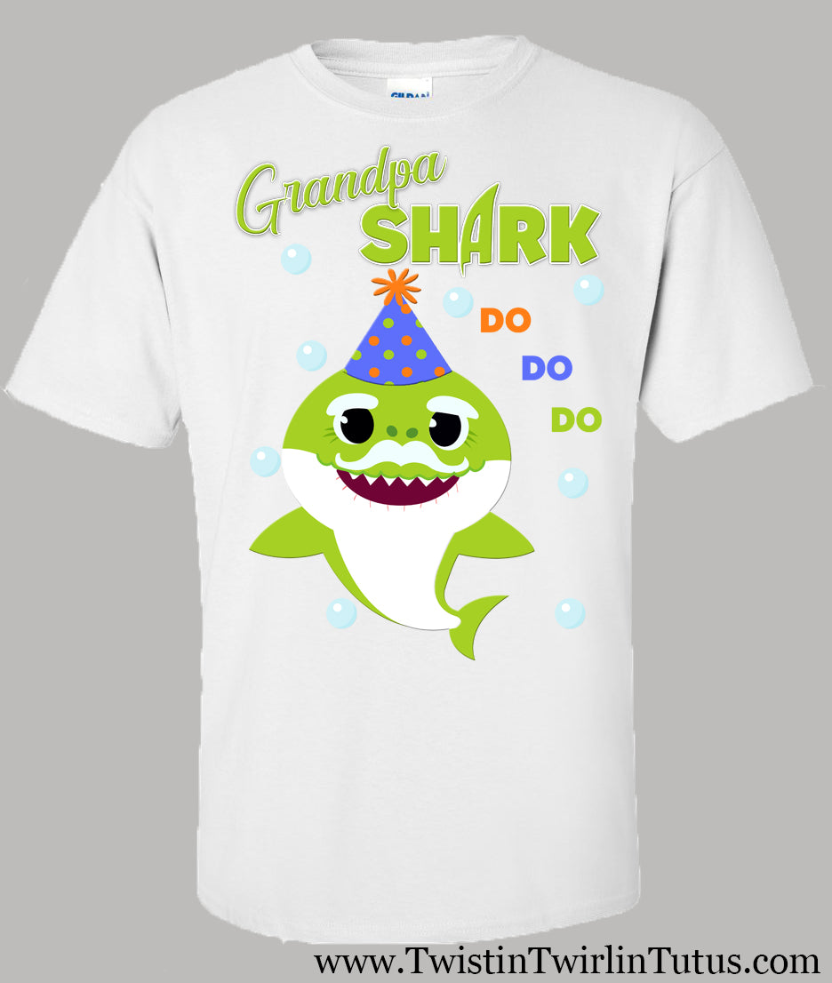 Grandpa shark birthday shirt