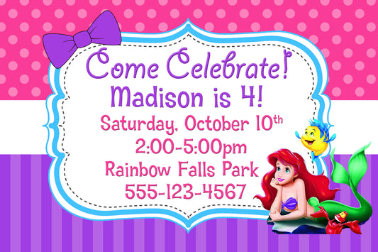 Little Mermaid Birthday Invitation