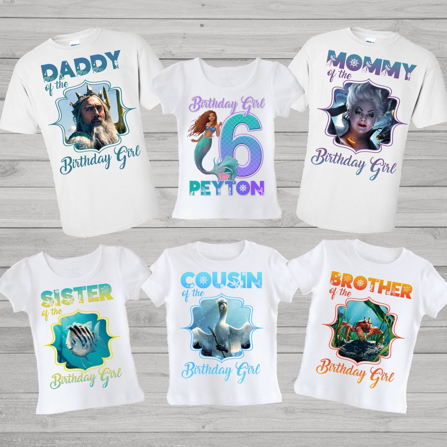 Little Mermaid Live Action family birthday shirts