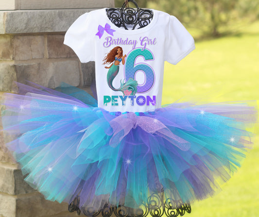 New little mermaid birthday tutu outfit