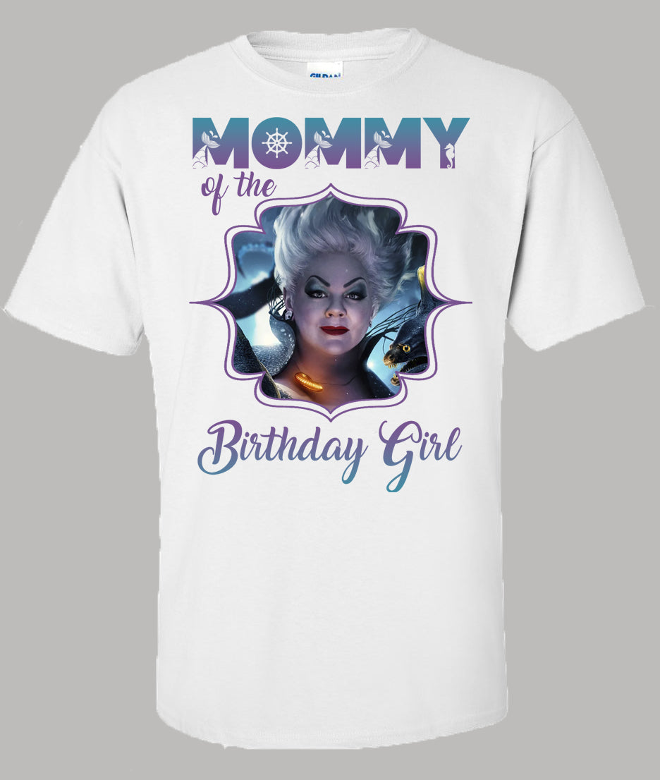 Little mermaid mommy birthday shirt