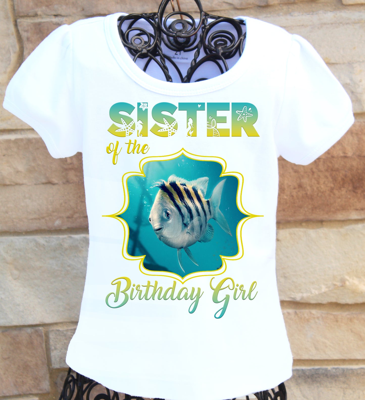 Little mermaid sister birthday shirt