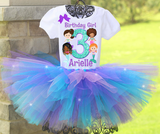 Mermaid birthday tutu outfit