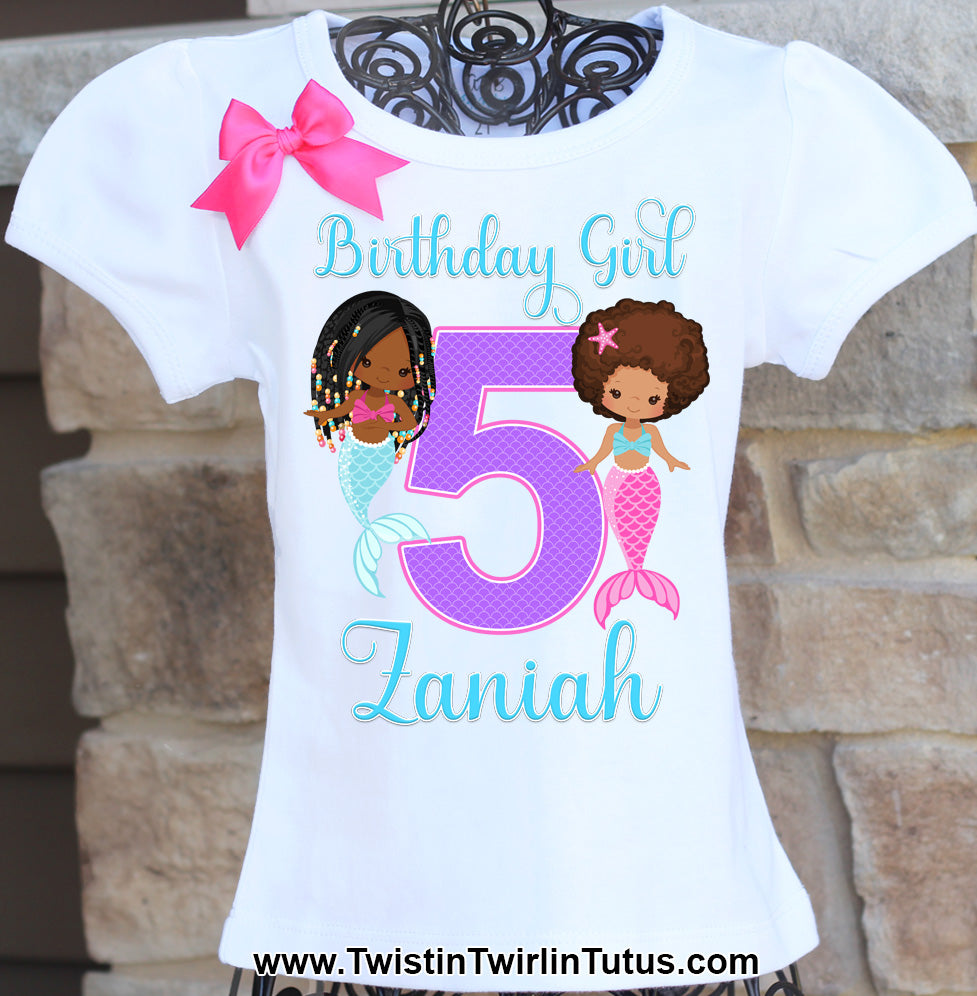 Mermaid birthday shirt