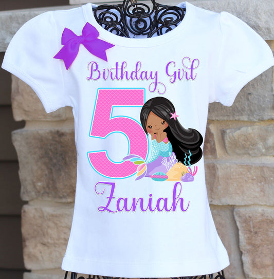 Mermaid birthday shirt