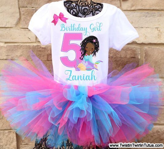 Mermaid birthday tutu outfit