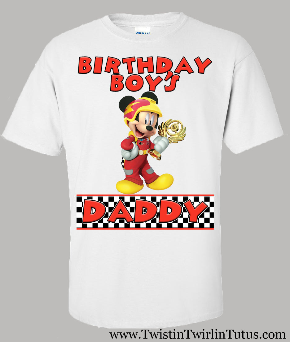 Mickey and the Roadster Racer Daddy Birthday Shirt
