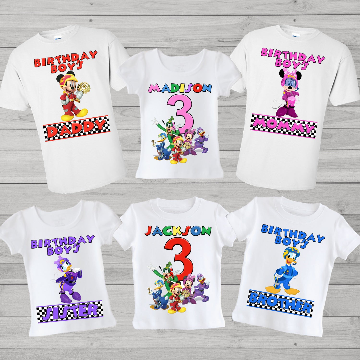 Mickey and the Roadster Racers Family Birthday Shirts
