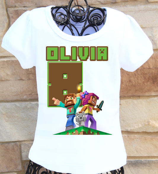 Minecraft Birthday Shirt for Girls