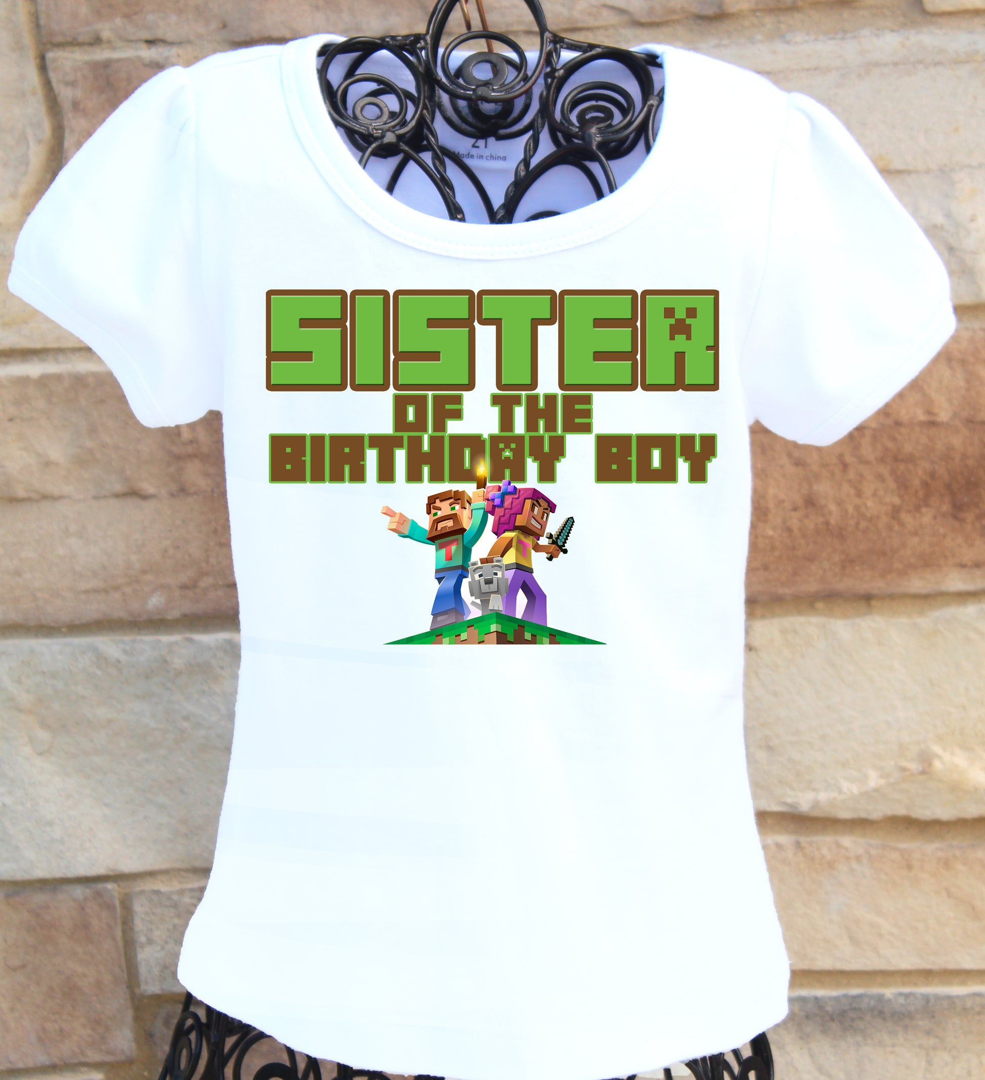 minecraft birthday boy shirt