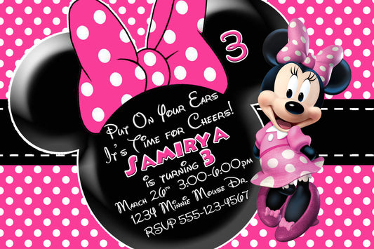 Minnie mouse birthday invitation