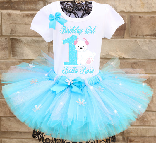 Winter wonderland birthday tutu outfit