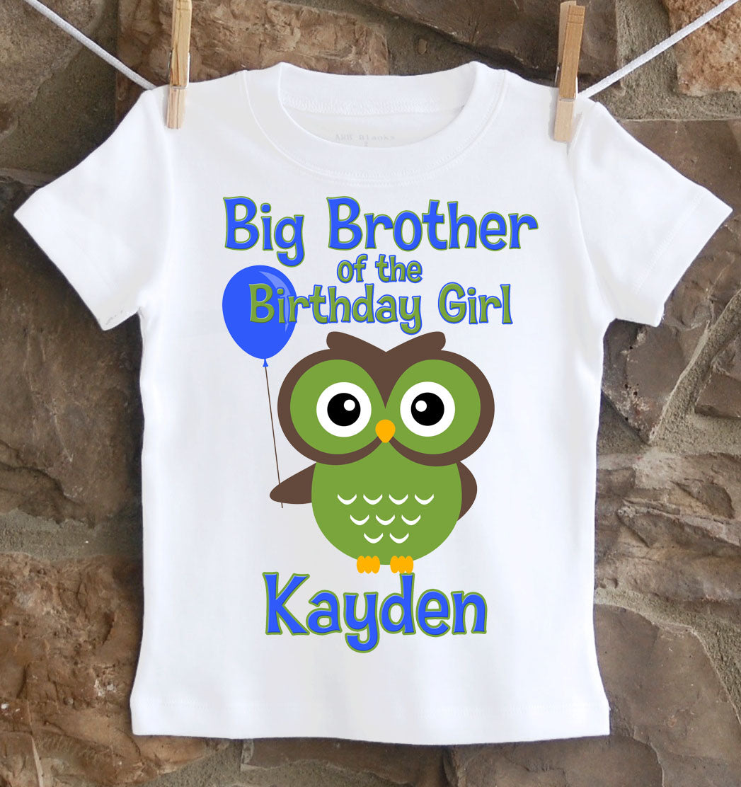 Owl Birthday Brother Shirt
