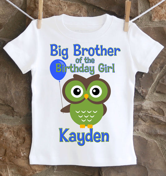 Owl Birthday Brother Shirt