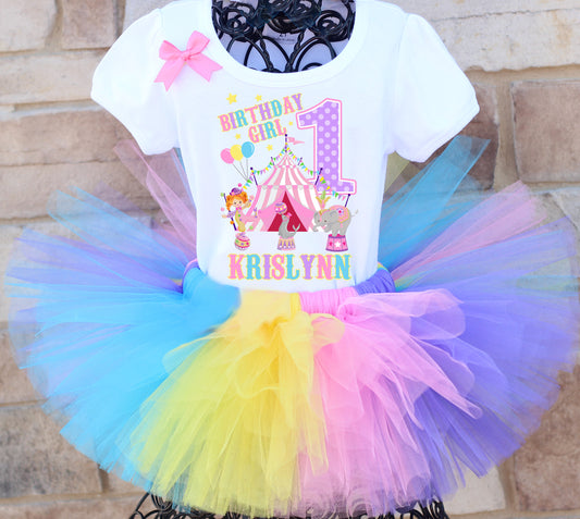 pastel circus first birthday tutu outfit