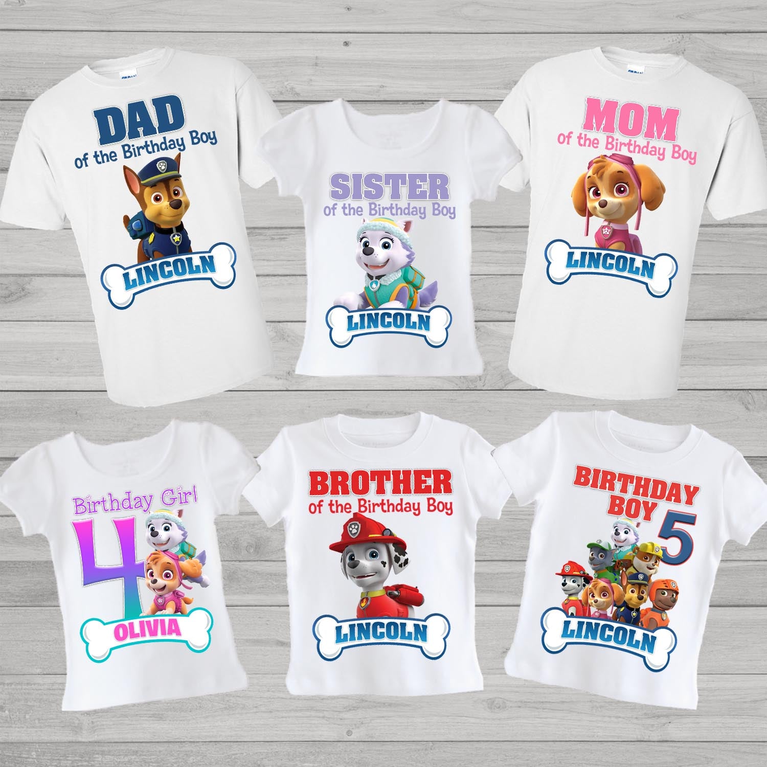 Paw Patrol Family Birthday Shirts