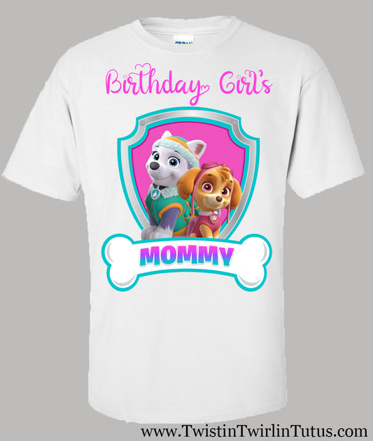 Paw Patrol Skye and Everest Mommy Shirt