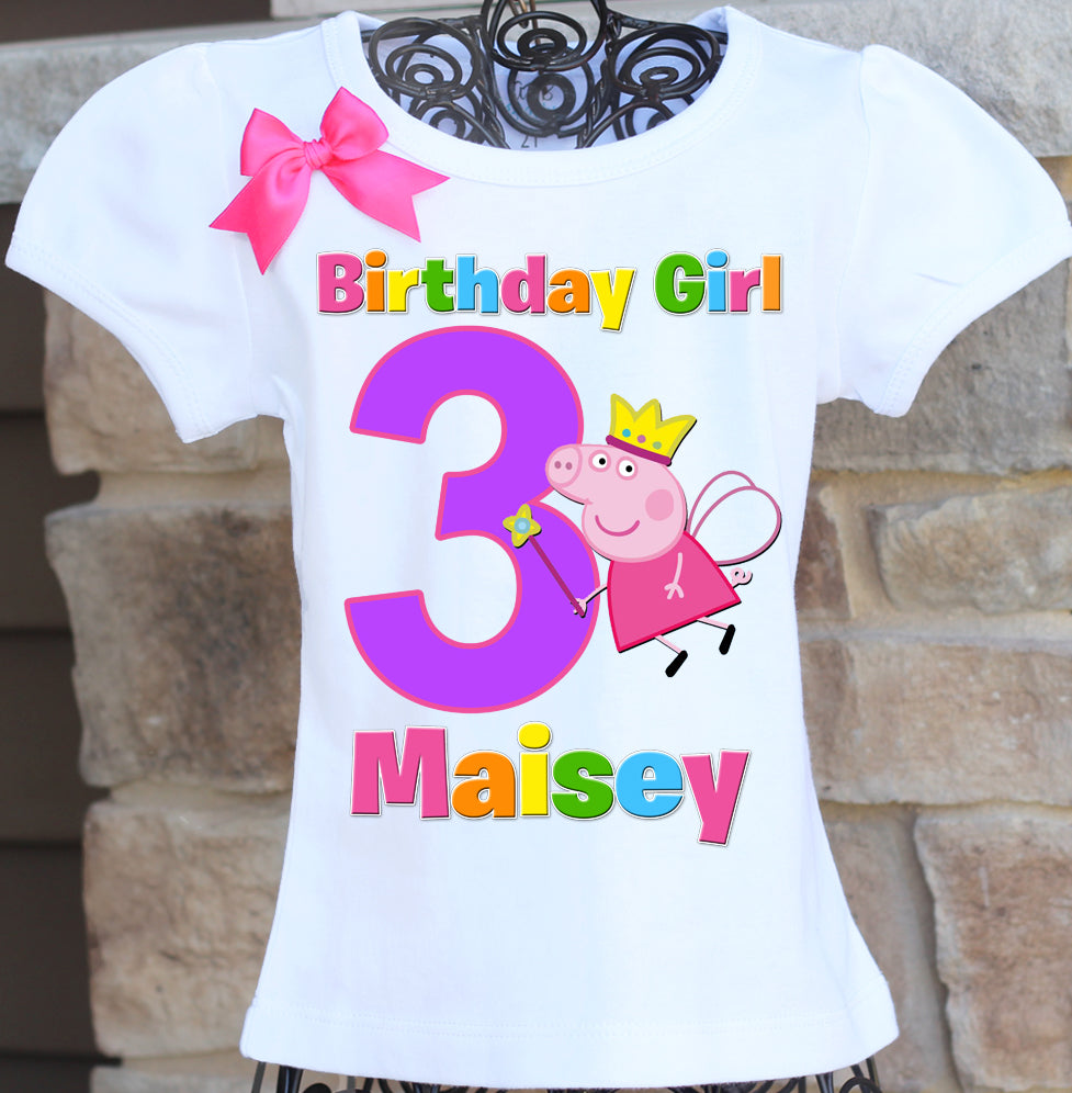Peppa Pig Rainbow birthday shirt
