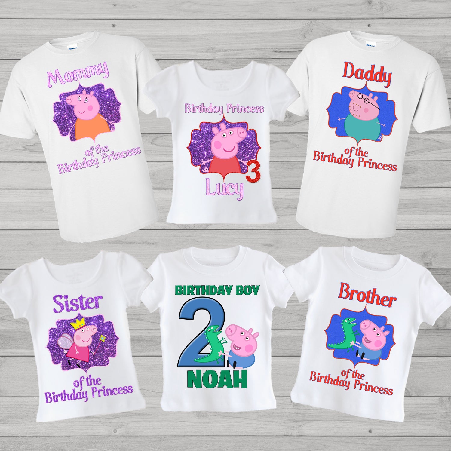 Peppa Pig Family Birthday Shirts