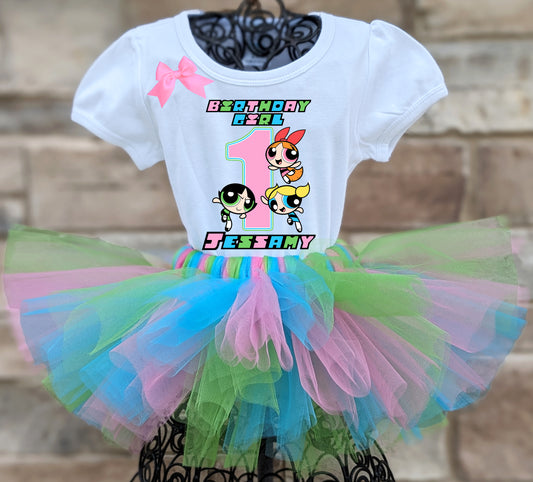 Powerpuff girls birthday tutu outfit