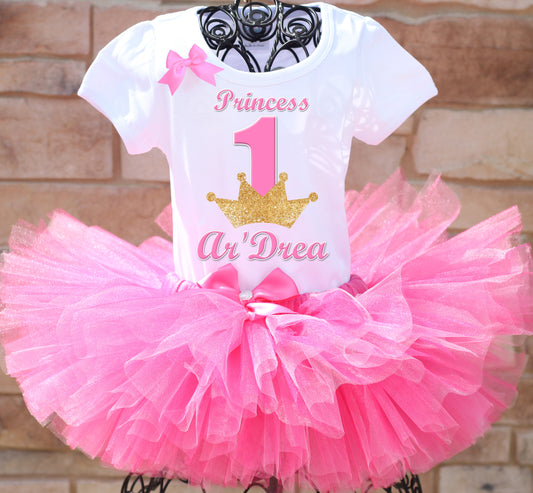Pink and gold princess tutu outfit