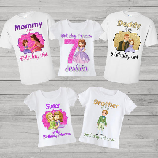 Princess Sofia the first family birthday shirts