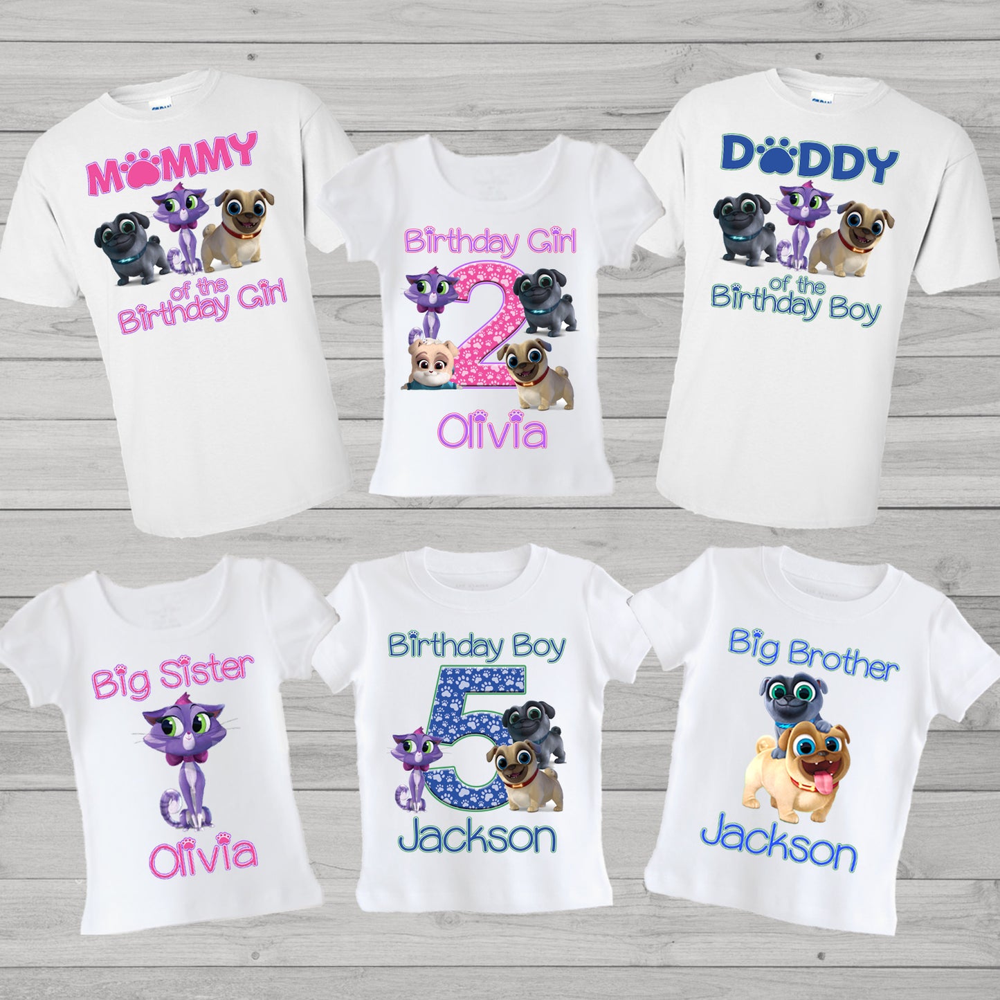 Puppy dog pals family birthday shirts