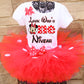 Red minnie mouse birthday tutu outfit